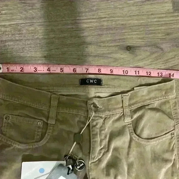 CNC Velour Beige Camel Slim Bootcut Pants Size 25 Y2K 90s - Picture 6 of 9